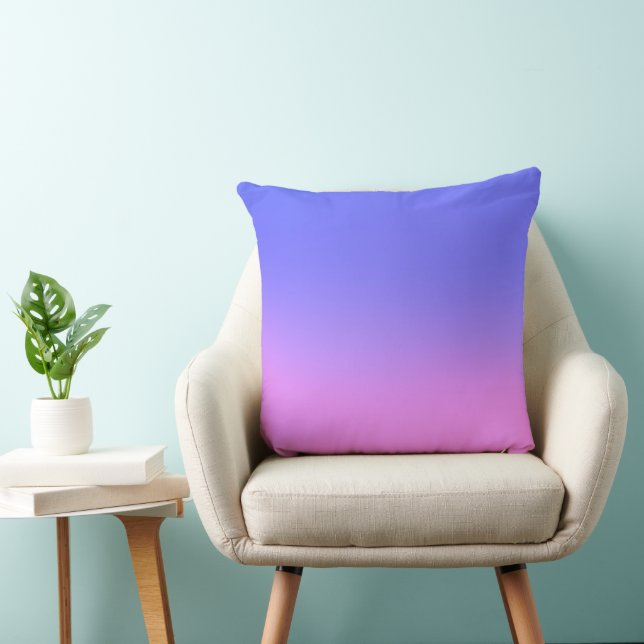 Enkel solnedgång, Ombre Effect Blue & Rosa Kudde (Stol)