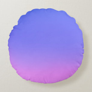 Enkel solnedgång, Ombre Effect Blue & Rosa Rund Kudde