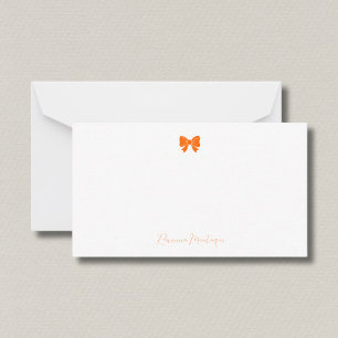 Enkel solnedgång orange chic båge handskriven namn anteckningskort