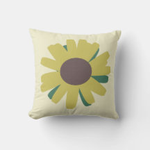 Enkel solros brun grön gul blomma 