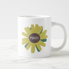 Enkel Solros Trädgårdsväxt Monogram Jumbo Mugg