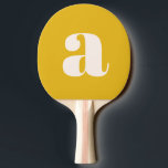 Enkel sommarGult, fet återro Monogram - första bör Pingisracket<br><div class="desc">Simple Summer Gult Bold Retro Monogram Initial Ping Pong Paddle</div>
