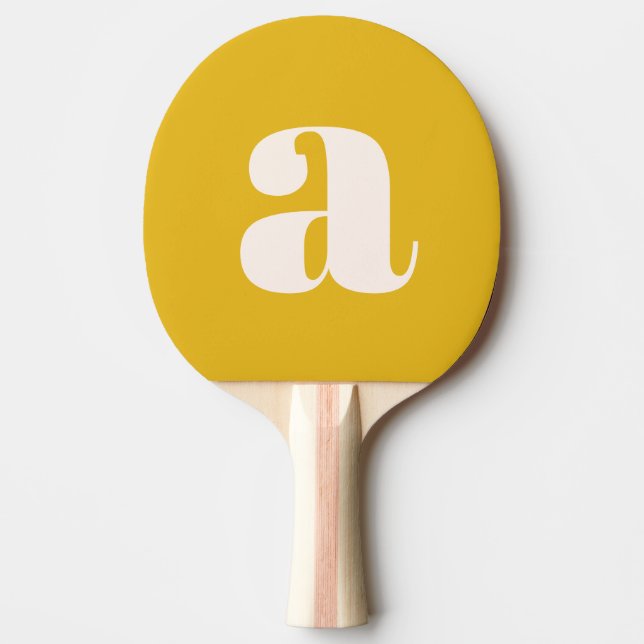 Enkel sommarGult, fet återro Monogram - första bör Pingisracket (Framsidan)