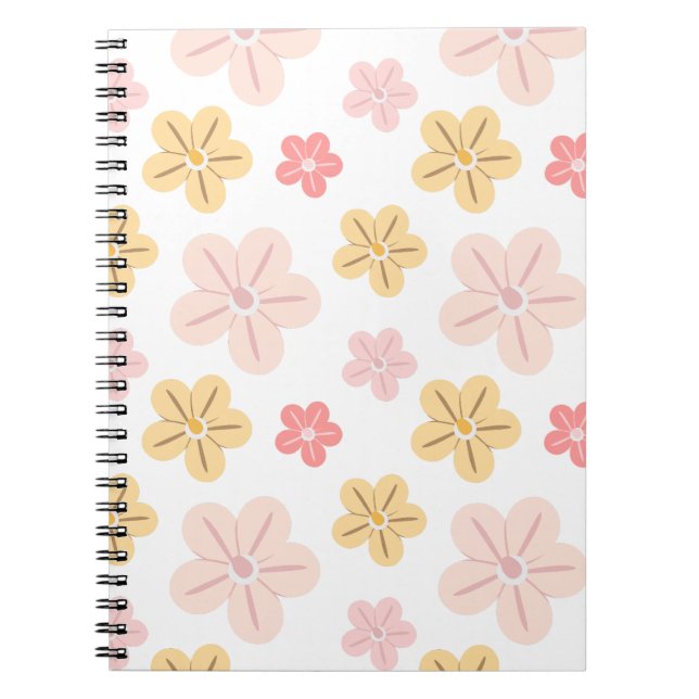 Enkel Söt Blommig Design Anteckningsbok (Framsidan)