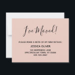 Enkel, Söt "Jag har Flyttat"  Rosa Meddelande<br><div class="desc">Behålla dina vänner och din familj och dina nya adress med hjälp av dessa enkla, elegant-höljeskort. Det står "Jag har Flyttat!" på framsidan och "Stanna i Touch!" på baksidan, med ett modernt, avslappnad, handskrivet skript. Använda mallen fält om du vill lägga till all din egen information för att anpassa den...</div>