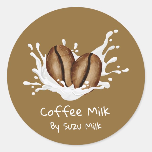Enkel Söt KaffeMjölk Etikett (Framsida)