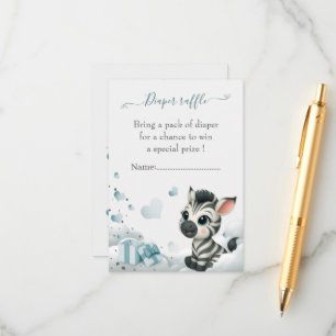 Enkel söt liten sebra baby shower tilläggskort