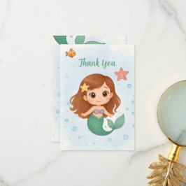 Enkel söt liten sjöjungfru tack kort