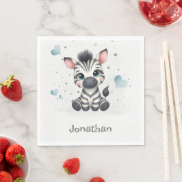 Enkel söt liten tecknad zebra pappersservett