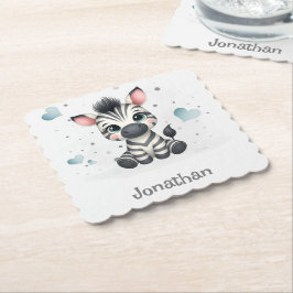 Enkel söt liten tecknad zebra underlägg papper