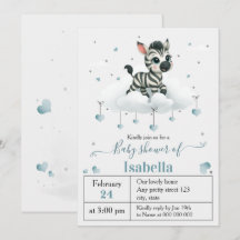 Enkel söt liten zebra baby shower