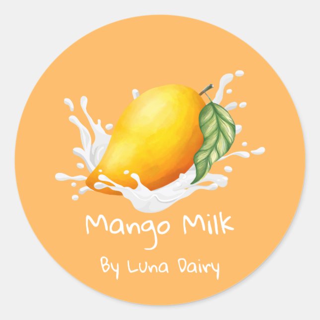 Enkel söt mango mjölk etikett (Framsida)