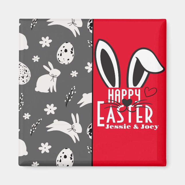 enkel söt påskhare magnet (Framsidan)