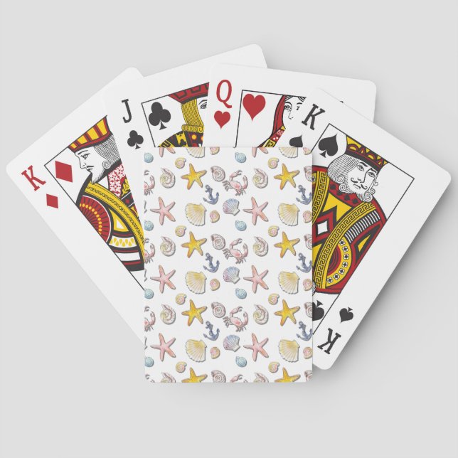 Enkel söt stranddesign  casinokort (Baksidan)