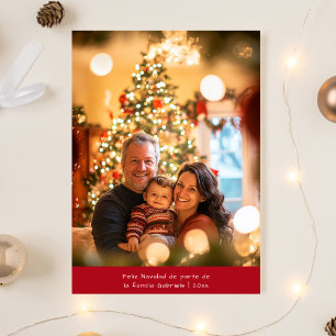 Enkel spansk jul Feliz Navidad Photo Red Julkort