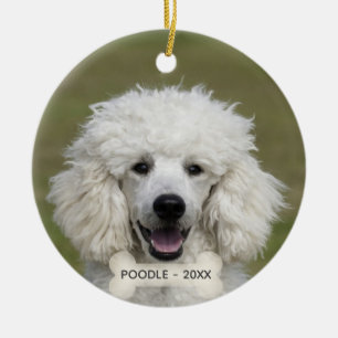 Enkel specialdesignad Poodle hund foto Julgransprydnad Keramik