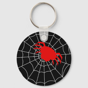 Enkel spindel i en webben Keychain Nyckelring