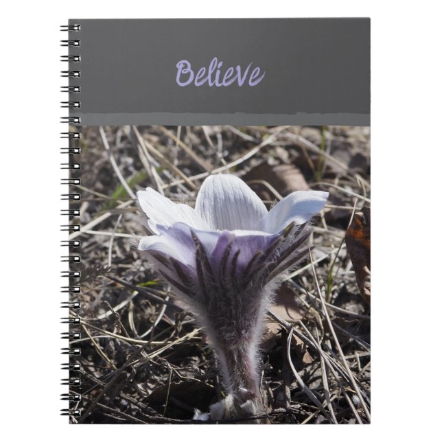 Enkel spiral anteckningsbok med lila präriens krok (Framsidan)