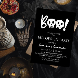 Enkel Spooky Boo Skull Halloween fest Inbjudningar