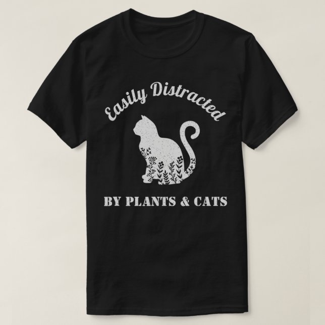 Enkel spridning från växter och katter av botanisk t shirt (Design framsida)