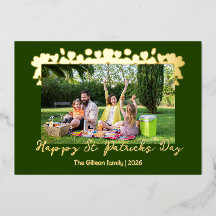 Enkel St. Patricks dag Shamrocks familjefoto