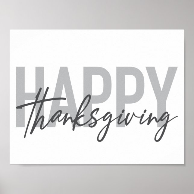 Enkel, stads-, trendig-, modern Happy thanksgiving Poster (Framsidan)