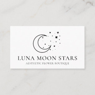 Enkel Standard Grundläggande Måne Luna Stjärnor Visitkort
