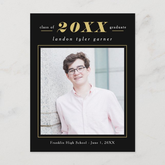 Enkel Stats Editable Färg Studenten vykort (Framsida)