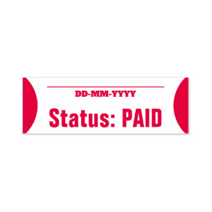 Enkel "Status: BETALAT" Rubber Frimärke Självfärgande Stämpel