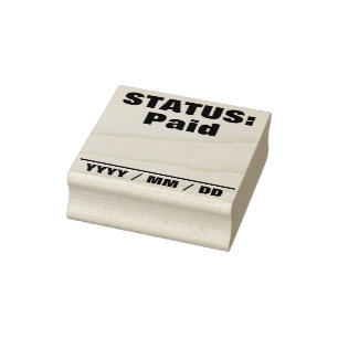 Enkel "STATUS: Betalat" Rubber Frimärke Stämpel