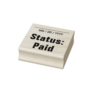 Enkel "Status: Betalat" Rubber Frimärke Stämpel