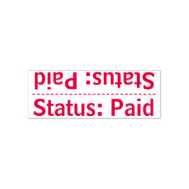Enkel "Status: Betald" gummistämpel Självfärgande Stämpel