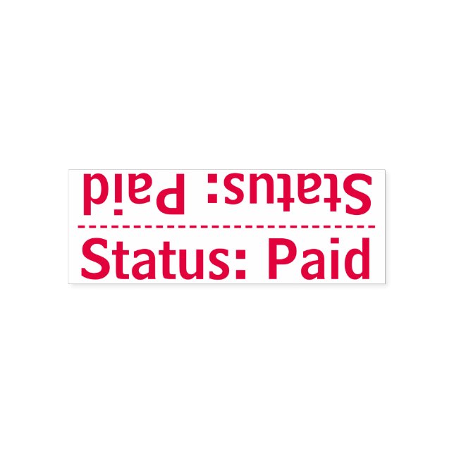 Enkel "Status: Betald" gummistämpel Självfärgande Stämpel (Design)