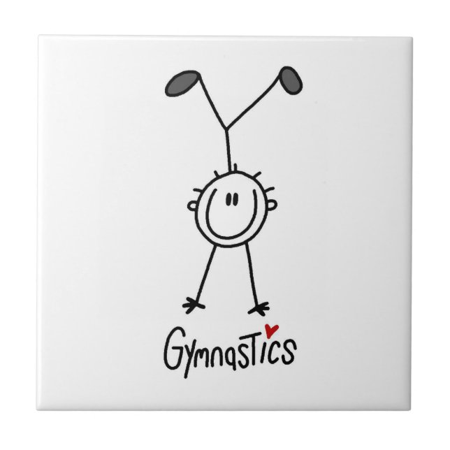 Enkel Stavfigur Gymnast Kakelplatta (Framsidan)