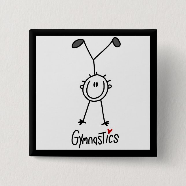 Enkel Stavfigur Gymnast Knapp (Framsida)