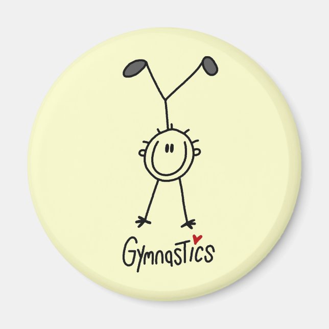 Enkel Stavfigur Gymnast Magnet (Framsidan)