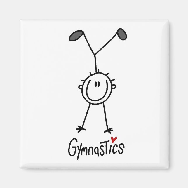 Enkel Stavfigur Gymnast Magnet (Framsidan)
