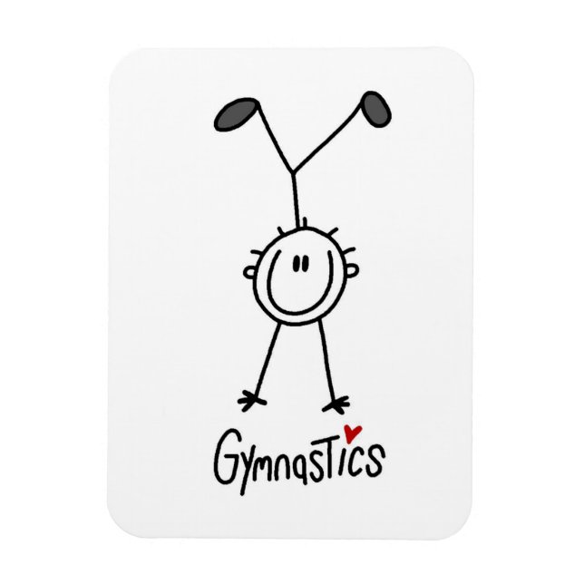 Enkel Stavfigur Gymnast Magnet (Vertikal)