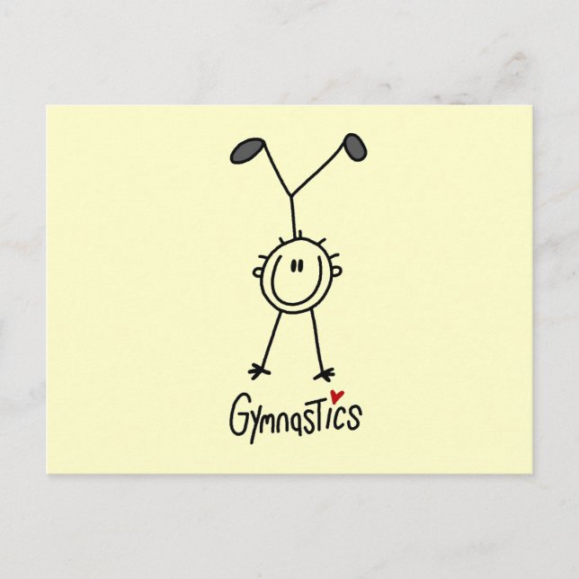 Enkel Stavfigur Gymnast Vykort (Framsida)