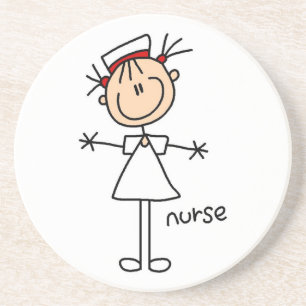 Enkel Stick figur Nurse Tshirts och gåvor Underlägg Sandsten