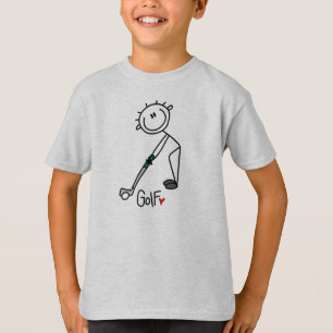 Enkel stick figurgolfare t shirt