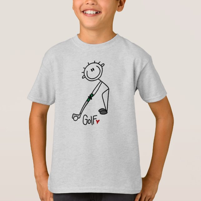 Enkel stick figurgolfare t shirt (Framsida)