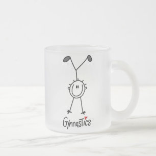 Enkel stick figurgymnast frostad glasmugg