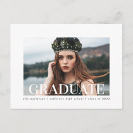 Enkel stil | Foto examensannonsering Meddelande Vykort