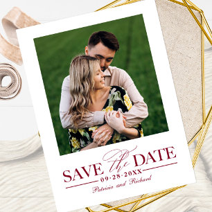 Enkel Stilfull Bröllopsbild Save The Date Foto Vykort