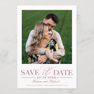 Enkel Stilfull Bröllopsbild Save The Date Inbjudningar
