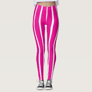 ENKEL STILREN MODERN ANPASSAD HOTPINK VIT GYM LEGGINGS