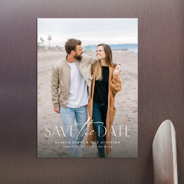 Enkel stilren modern vertikal foto save the date magnetisk inbjudningskort