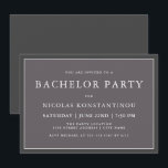 Enkel Stilren Neutral Mörkgrå Sängledningsparty Inbjudningar<br><div class="desc">Denna inbjudan till sängledningsparty har en enkel klassisk stil med sin kolgrå insats över en mörkgrå bakgrund som ramar in din anpassade text. Det mörka neutrala färgschemat har manlig appell. Anpassa med detaljerna för ditt sängledningsparty.</div>