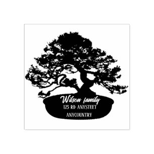 Enkel Stollig Bonsai Botaniska familjen Namn och l Stämpel
